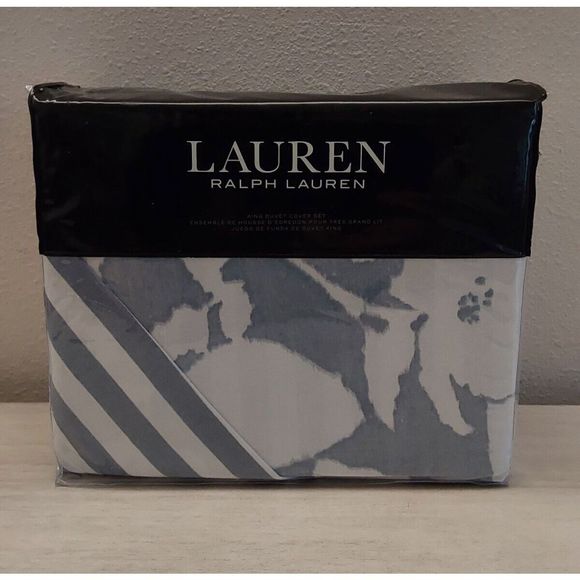 Ralph Lauren WILLA FLORAL Chambrey Cream 100% Cotton King Duvet Cover Set - Picture 1 of 10